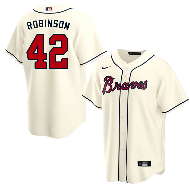 Nike Men #42 Jackie Robinson Atlanta Braves Baseball Jerseys Sale-Cream